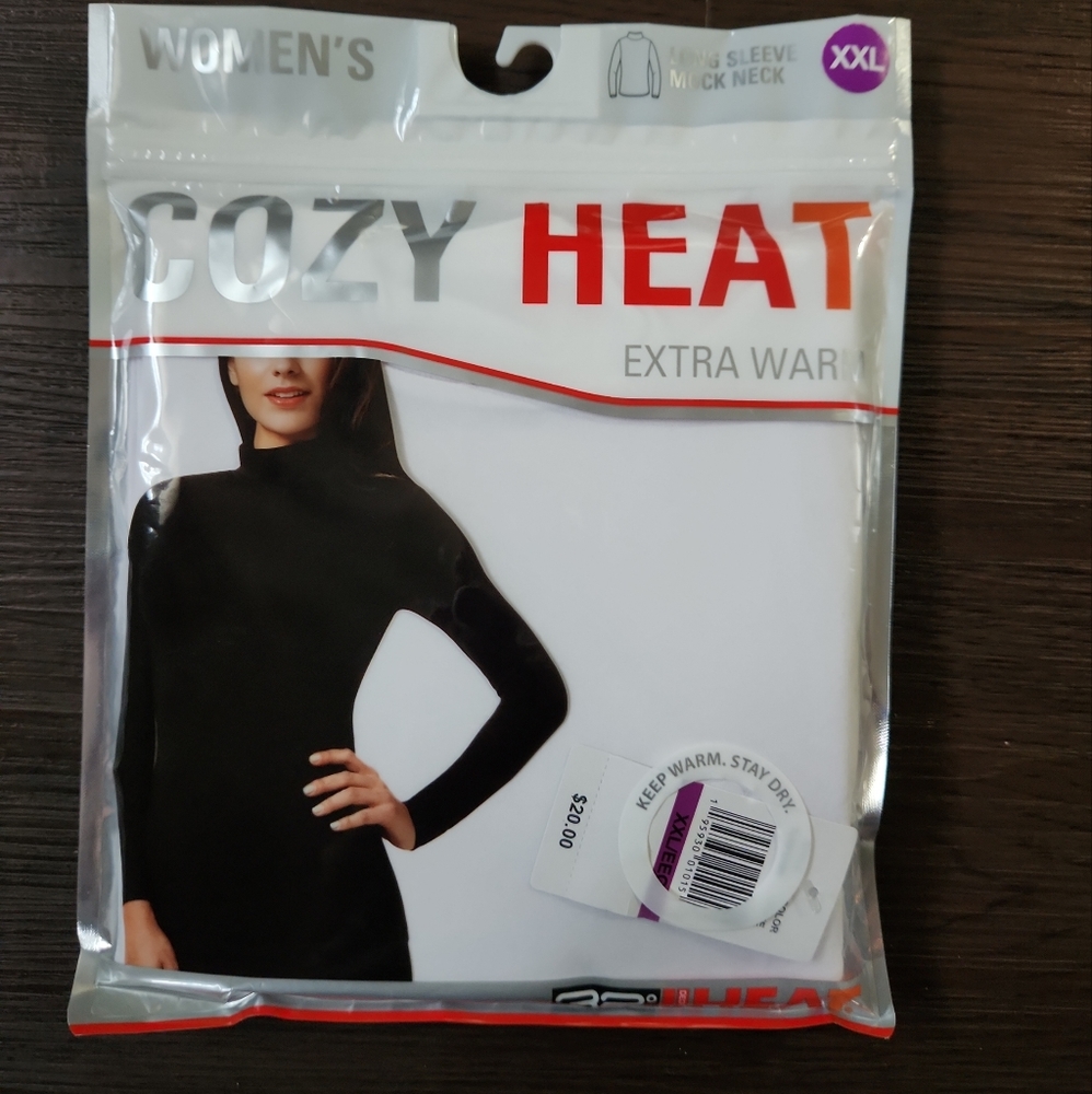 32 DEGREES Women's Cozy Heat Mock-Neck Long-Sleeve Top Shirt - White - XXL / 2XL